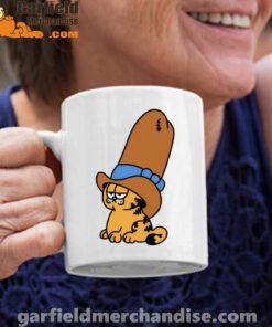 cowboy garfield smile on the day white coffee mug