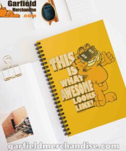 garfield awesome i’ve redefined the word yellow notebook