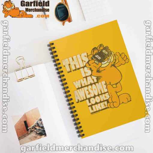 garfield awesome i’ve redefined the word yellow notebook