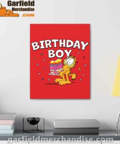 garfield birthday boy cake confetti celebration red canvas