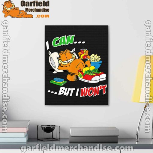 garfield can but wont black canvas