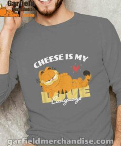 garfield cheese is my love lasagna brown long sleeve for men