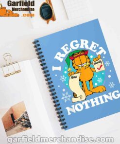 garfield christmas naughty list regret nothing blue notebook