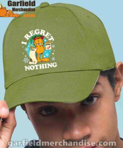 garfield christmas naughty list regret nothing green hat