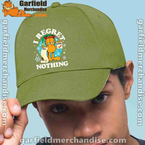 garfield christmas naughty list regret nothing green hat