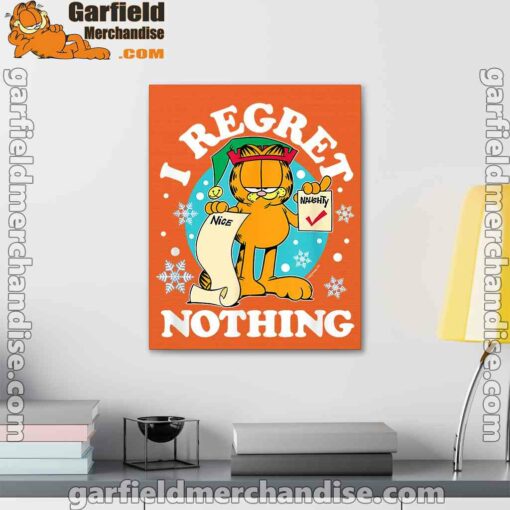 garfield christmas naughty list regret nothing orange canvas