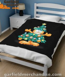 garfield christmas tree black blanket