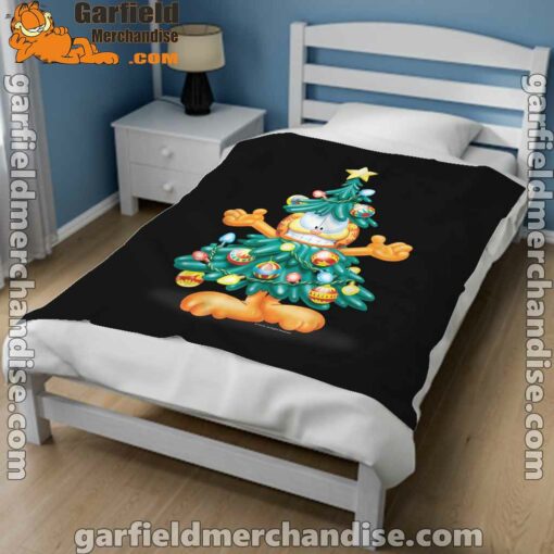 garfield christmas tree black blanket