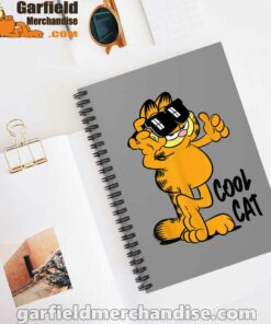 garfield cool cat down in style brown notebook