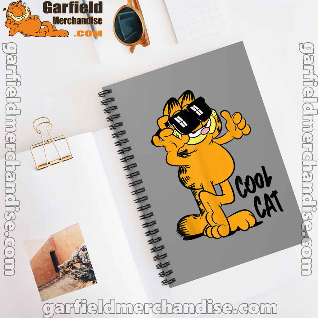 garfield cool cat down in style brown notebook
