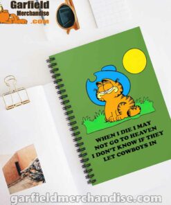 garfield cowboy heaven when die green notebook