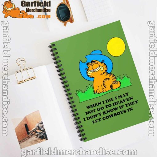 garfield cowboy heaven when die green notebook