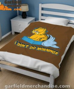 garfield dont do mornings brown blanket