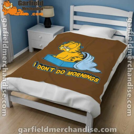 garfield dont do mornings brown blanket