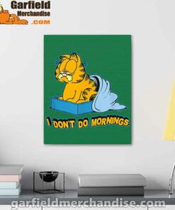 garfield dont do mornings green canvas