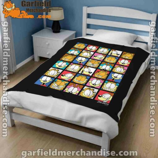 garfield expressions collage black blanket