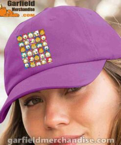 garfield expressions collage purple hat