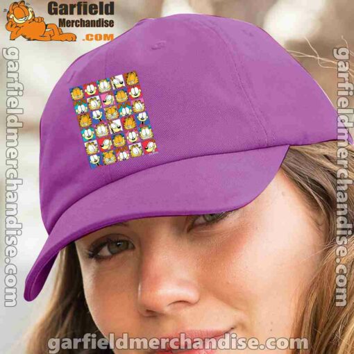 garfield expressions collage purple hat