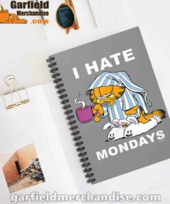 garfield hate mondays are for suffering and naps brown notebook