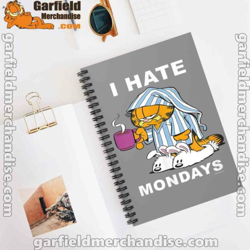 garfield hate mondays are for suffering and naps brown notebook