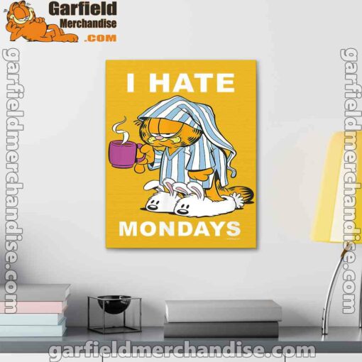 garfield hate mondays are for suffering and naps yellow canvas