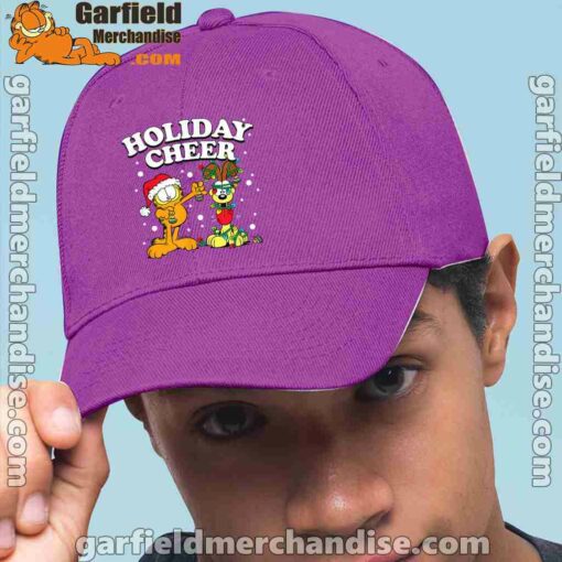 garfield holiday cheer odie purple hat