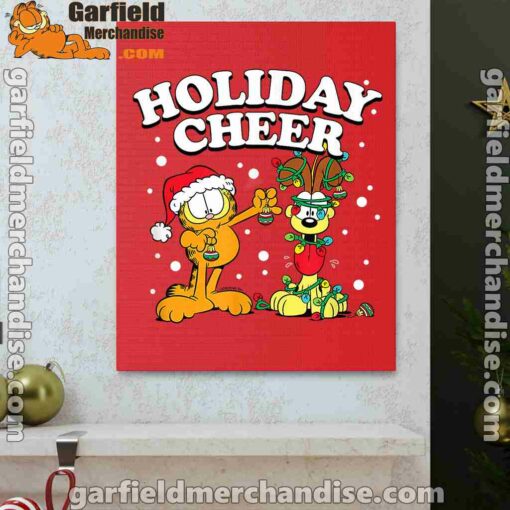 garfield holiday cheer odie red canvas