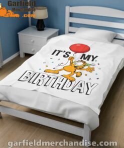 garfield its my birthday confetti celebration white blanket