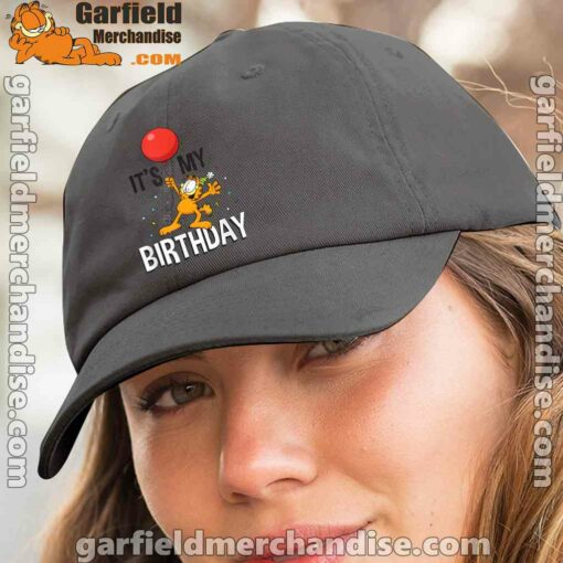 garfield its my birthday confetti celebration women black hat