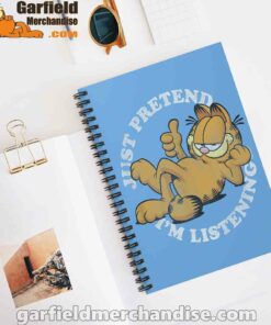 garfield just pretend im listening blue notebook