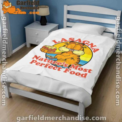 garfield lasagna natures most perfect food white blanket