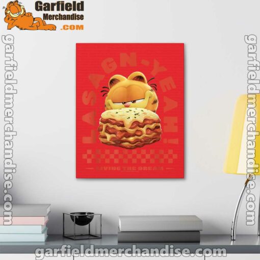 garfield lasagna yeah red canvas