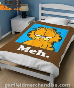 garfield life’s too short to care meh brown blanket