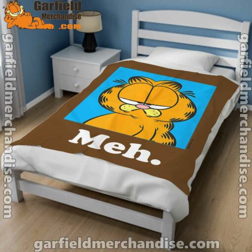 garfield life’s too short to care meh brown blanket