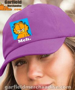 garfield life’s too short to care meh purple hat