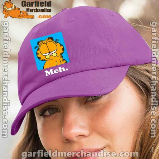 garfield life’s too short to care meh purple hat