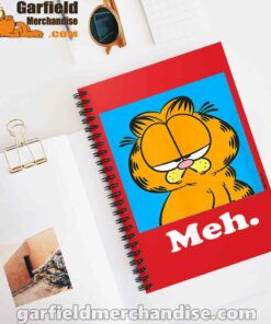 garfield life’s too short to care meh red notebook