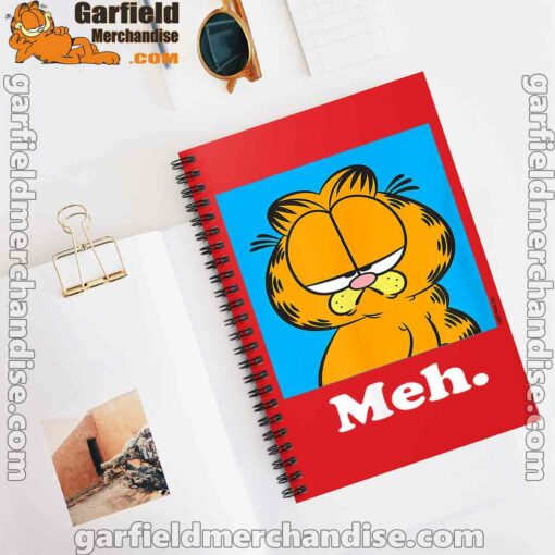 garfield life’s too short to care meh red notebook