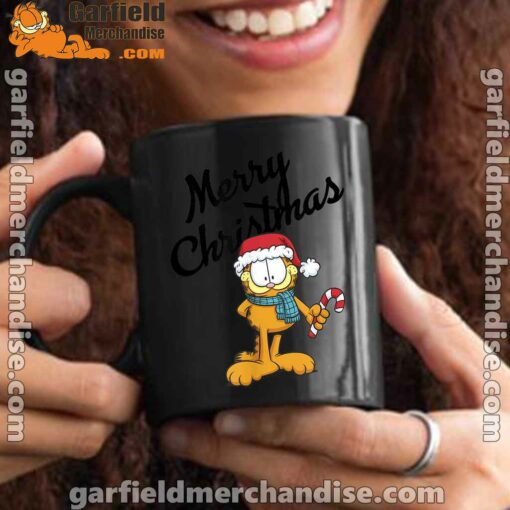 garfield merry christmas black mug