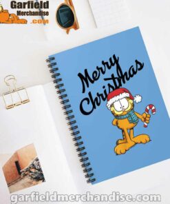 garfield merry christmas blue notebook