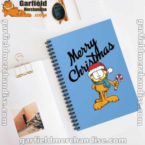 garfield merry christmas blue notebook