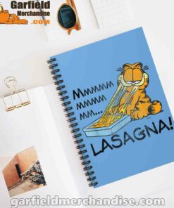 garfield mmm lasagna is life blue notebook