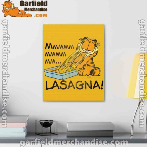 garfield mmm lasagna is life yellow canvas