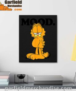 garfield mood too tired to care black canvas