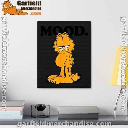 garfield mood too tired to care black canvas