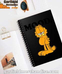 garfield mood too tired to care black notebook