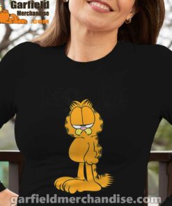 garfield mood too tired to care long sleeve black for women