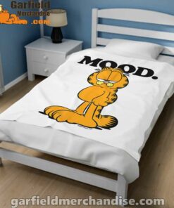 garfield mood too tired to care white blanket