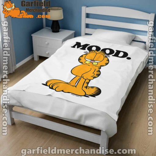 garfield mood too tired to care white blanket