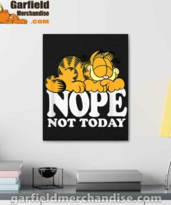 garfield nope not today lazy cat black canvas